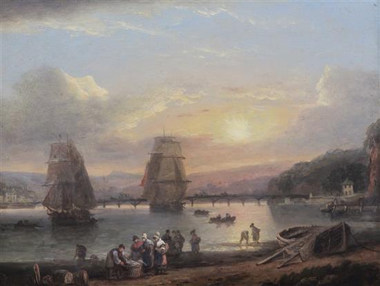 Thomas Luny (1759-1837) Bringing in the catch at Shaldon 11.5 x 15.5in.